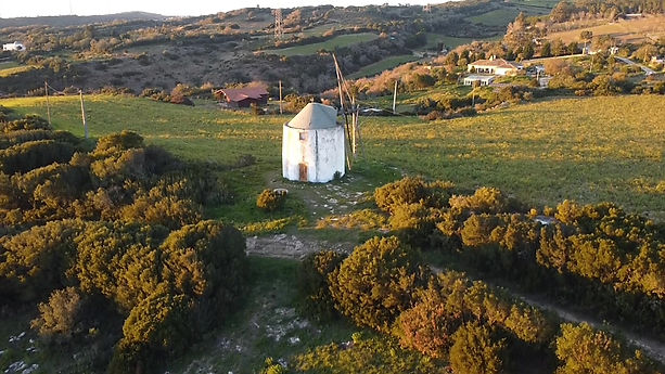 Abandoned land and house in Portugal with its beautiful windmill